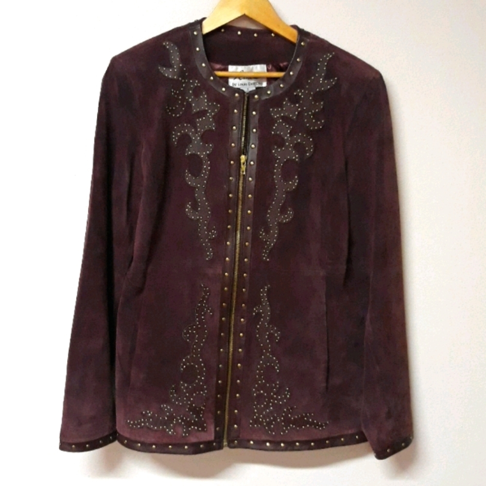 Linea Louis Dell'Olio burgundy leather jacket
